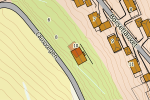 Kartbilde fra WMS-tjeneste av avviket