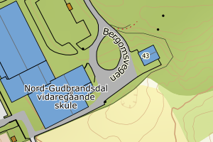 Kartbilde fra WMS-tjeneste av avviket