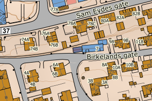 Kartbilde fra WMS-tjeneste av avviket