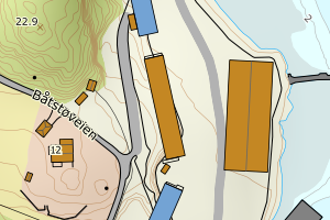 Kartbilde fra WMS-tjeneste av avviket