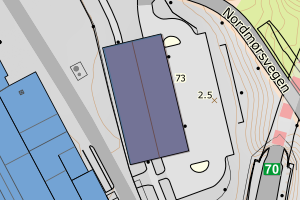 Kartbilde fra WMS-tjeneste av avviket