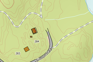 Kartbilde fra WMS-tjeneste av avviket