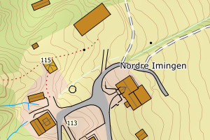 Kartbilde fra WMS-tjeneste av avviket