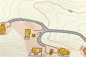 Kartbilde fra WMS-tjeneste av avviket