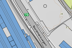 Kartbilde fra WMS-tjeneste av avviket