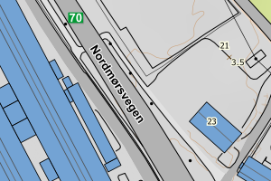 Kartbilde fra WMS-tjeneste av avviket