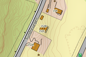 Kartbilde fra WMS-tjeneste av avviket