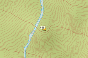 Kartbilde fra WMS-tjeneste av avviket