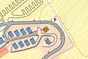 Kartbilde fra WMS-tjeneste av avviket