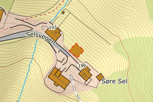Kartbilde fra WMS-tjeneste av avviket