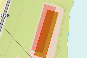 Kartbilde fra WMS-tjeneste av avviket
