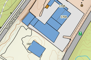 Kartbilde fra WMS-tjeneste av avviket