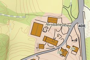 Kartbilde fra WMS-tjeneste av avviket