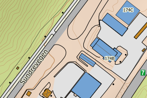 Kartbilde fra WMS-tjeneste av avviket