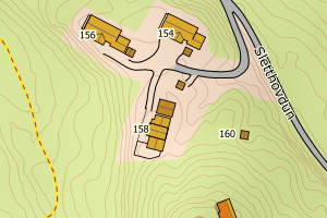 Kartbilde fra WMS-tjeneste av avviket