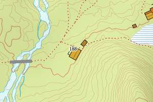 Kartbilde fra WMS-tjeneste av avviket