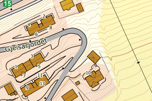 Kartbilde fra WMS-tjeneste av avviket