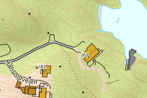 Kartbilde fra WMS-tjeneste av avviket