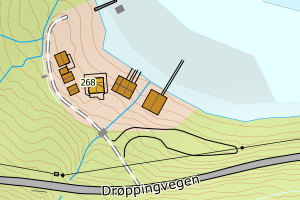 Kartbilde fra WMS-tjeneste av avviket