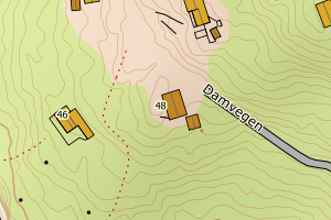 Kartbilde fra WMS-tjeneste av avviket
