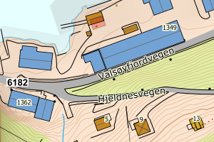 Kartbilde fra WMS-tjeneste av avviket