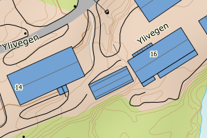 Kartbilde fra WMS-tjeneste av avviket