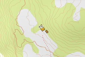 Kartbilde fra WMS-tjeneste av avviket