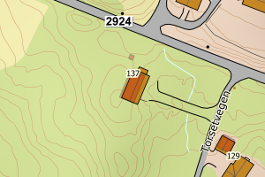 Kartbilde fra WMS-tjeneste av avviket