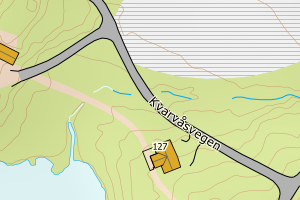 Kartbilde fra WMS-tjeneste av avviket