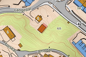 Kartbilde fra WMS-tjeneste av avviket