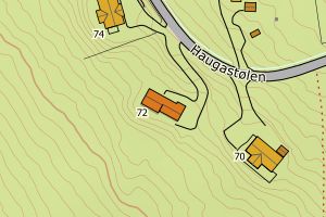 Kartbilde fra WMS-tjeneste av avviket