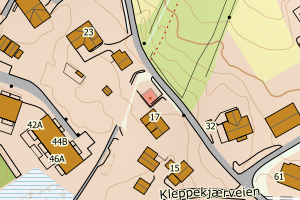 Kartbilde fra WMS-tjeneste av avviket