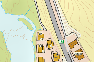 Kartbilde fra WMS-tjeneste av avviket