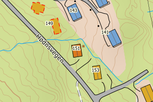 Kartbilde fra WMS-tjeneste av avviket