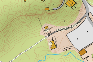 Kartbilde fra WMS-tjeneste av avviket