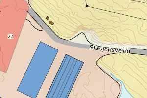 Kartbilde fra WMS-tjeneste av avviket