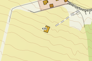 Kartbilde fra WMS-tjeneste av avviket