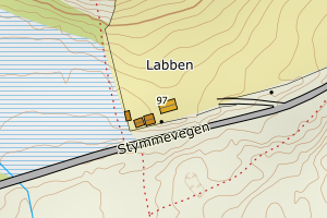 Kartbilde fra WMS-tjeneste av avviket