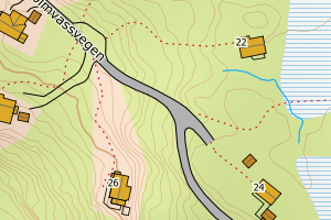 Kartbilde fra WMS-tjeneste av avviket