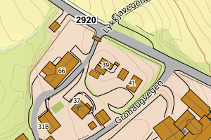 Kartbilde fra WMS-tjeneste av avviket