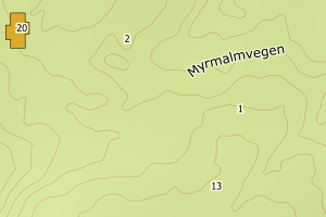 Kartbilde fra WMS-tjeneste av avviket