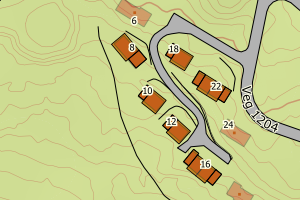 Kartbilde fra WMS-tjeneste av avviket