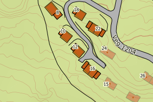 Kartbilde fra WMS-tjeneste av avviket