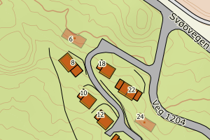 Kartbilde fra WMS-tjeneste av avviket