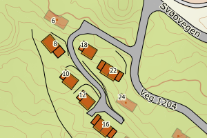 Kartbilde fra WMS-tjeneste av avviket