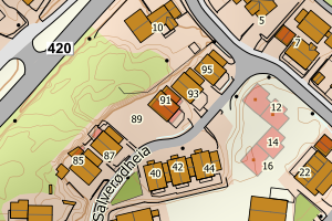 Kartbilde fra WMS-tjeneste av avviket