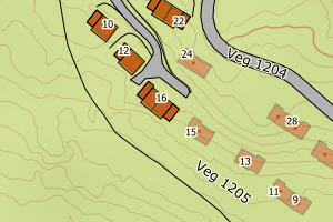 Kartbilde fra WMS-tjeneste av avviket