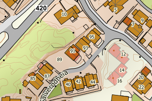 Kartbilde fra WMS-tjeneste av avviket