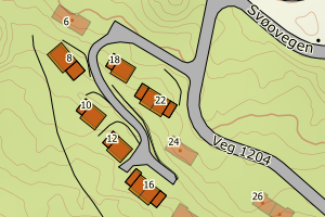 Kartbilde fra WMS-tjeneste av avviket