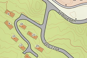 Kartbilde fra WMS-tjeneste av avviket